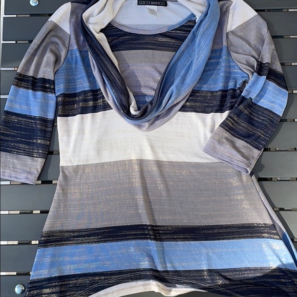 Coco Bianco Shimmering Cowl Neck Top - Picture 4 of 9